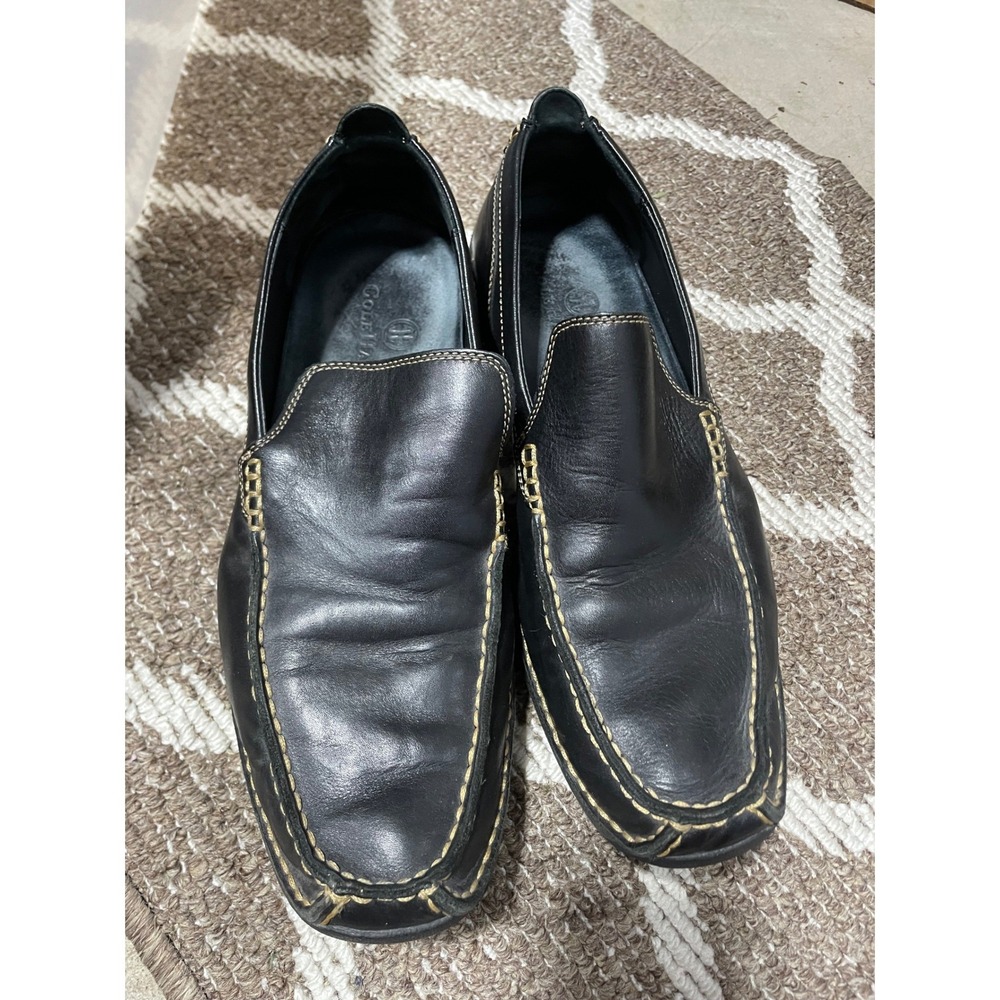 Cole‎ Haan Loafers Men's 9.5 Black Leather Nike Air C04500 Slip On Shoes